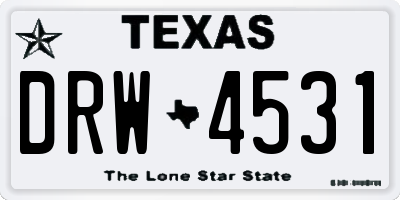 TX license plate DRW4531