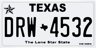 TX license plate DRW4532