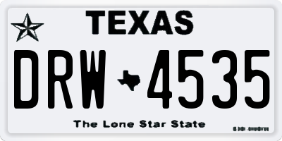 TX license plate DRW4535