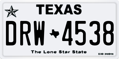 TX license plate DRW4538