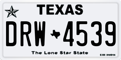 TX license plate DRW4539