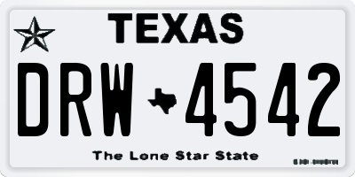 TX license plate DRW4542