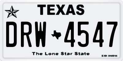TX license plate DRW4547
