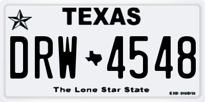 TX license plate DRW4548