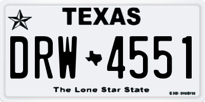 TX license plate DRW4551