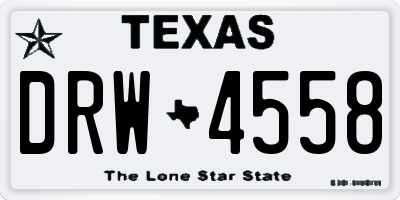 TX license plate DRW4558