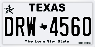 TX license plate DRW4560