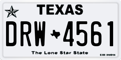 TX license plate DRW4561