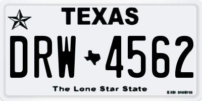 TX license plate DRW4562