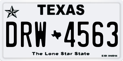 TX license plate DRW4563