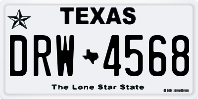 TX license plate DRW4568