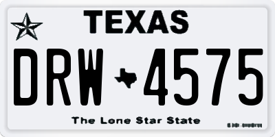 TX license plate DRW4575