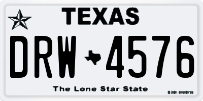 TX license plate DRW4576