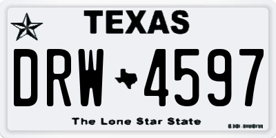TX license plate DRW4597