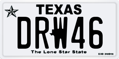 TX license plate DRW46