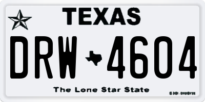 TX license plate DRW4604