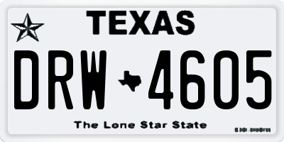 TX license plate DRW4605