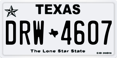 TX license plate DRW4607
