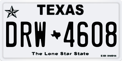 TX license plate DRW4608