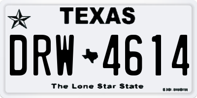 TX license plate DRW4614