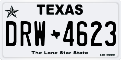 TX license plate DRW4623