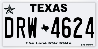 TX license plate DRW4624