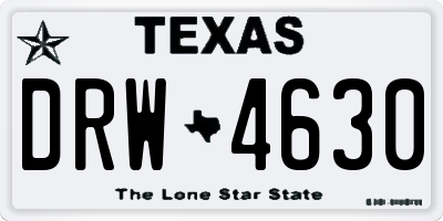 TX license plate DRW4630