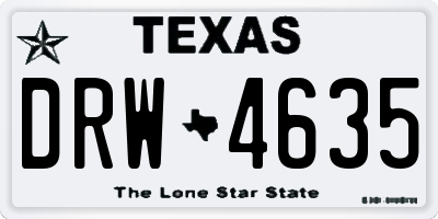 TX license plate DRW4635