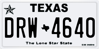 TX license plate DRW4640