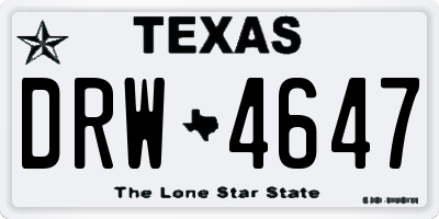 TX license plate DRW4647