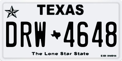 TX license plate DRW4648