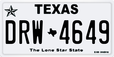 TX license plate DRW4649