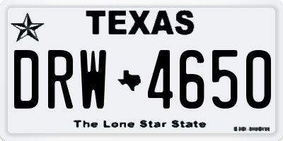 TX license plate DRW4650