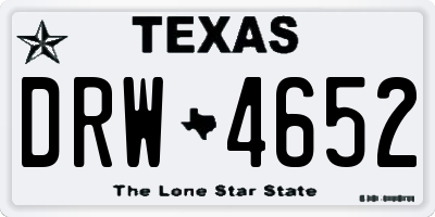 TX license plate DRW4652