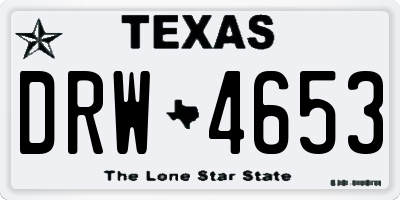 TX license plate DRW4653