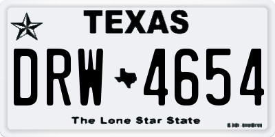 TX license plate DRW4654