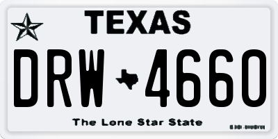 TX license plate DRW4660