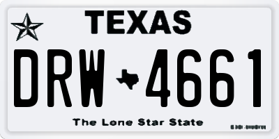 TX license plate DRW4661