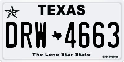 TX license plate DRW4663