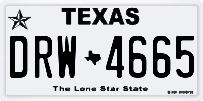 TX license plate DRW4665