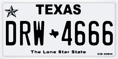 TX license plate DRW4666