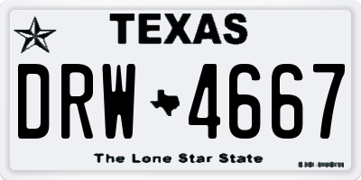 TX license plate DRW4667