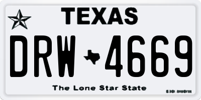 TX license plate DRW4669