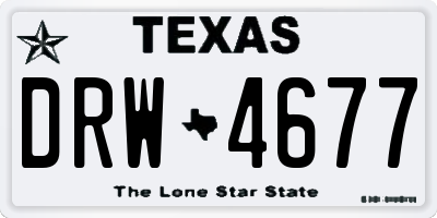 TX license plate DRW4677