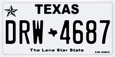 TX license plate DRW4687