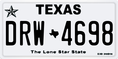 TX license plate DRW4698