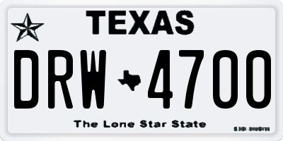 TX license plate DRW4700