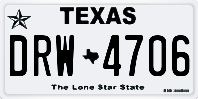 TX license plate DRW4706