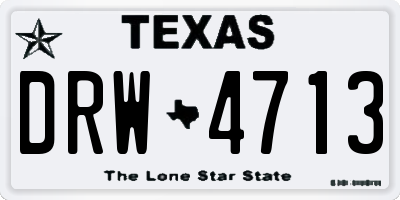 TX license plate DRW4713