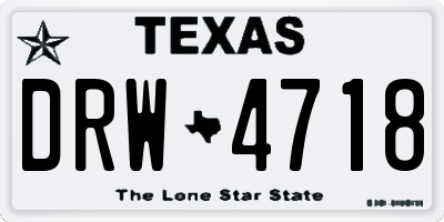 TX license plate DRW4718